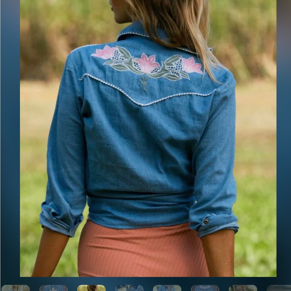 🌼CU Denim Embroidered Shirt